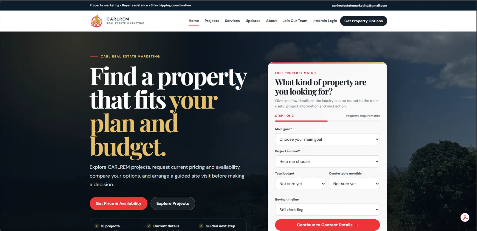 CARLREM real estate marketing and buyer assistance website