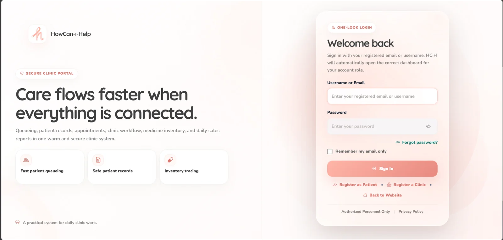 HowCan-I-Help clinic and hospital system website