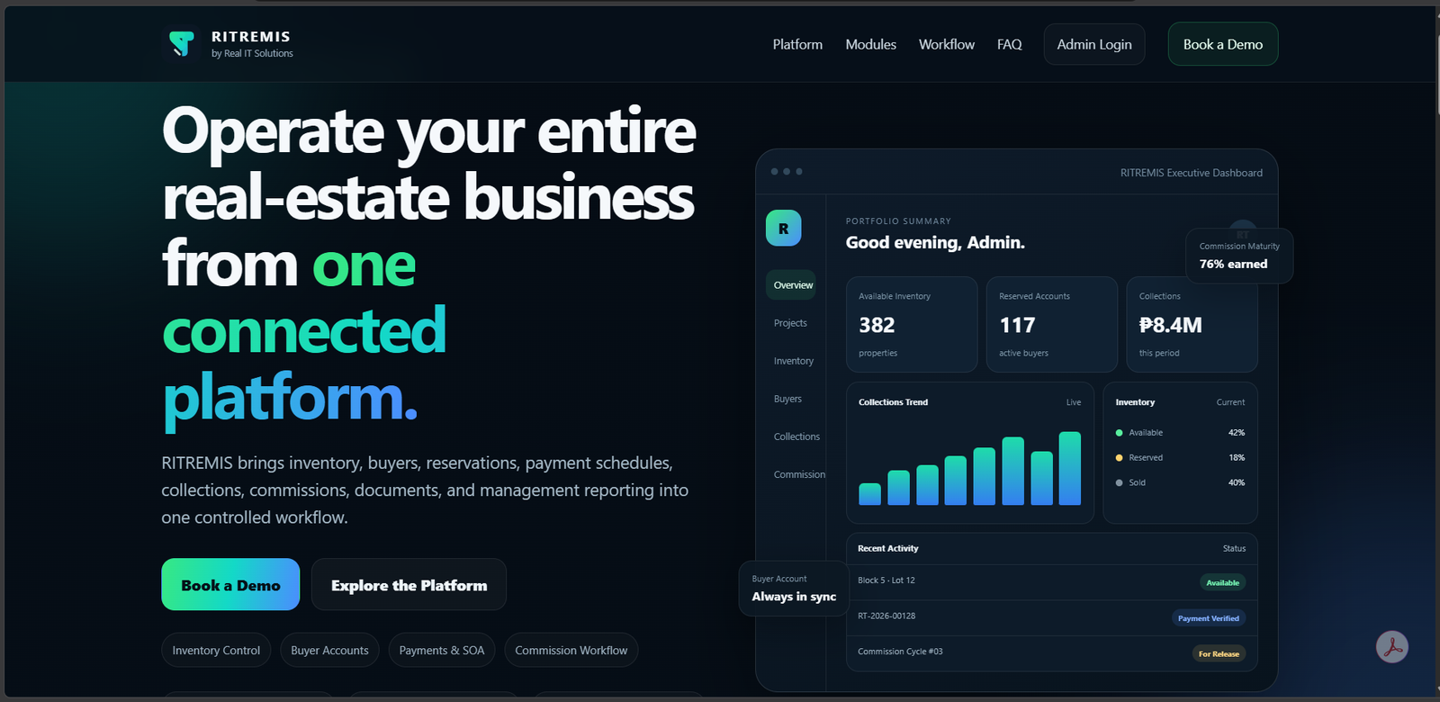 Ritremis real estate management system interface